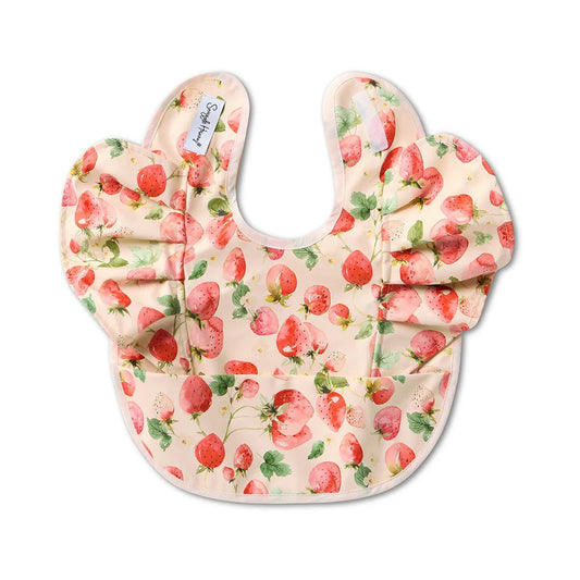 Strawberry Frill Snuggle Bib - Aster & Ruby