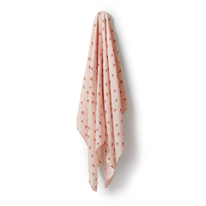 Strawberry Kisses Organic Muslin - Aster & Ruby