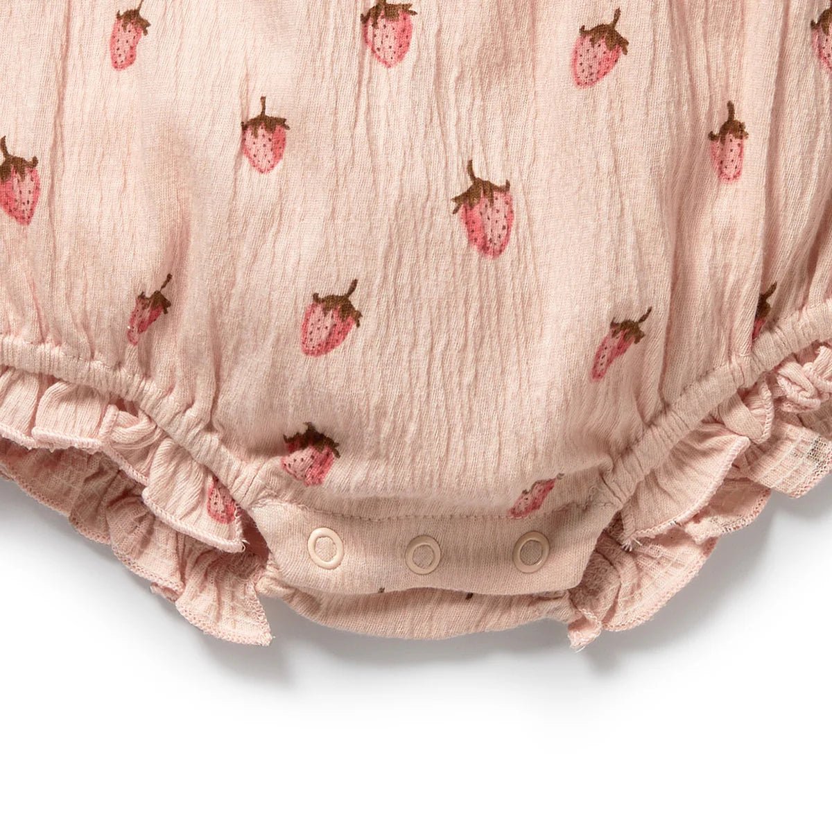 Strawberry Kisses Organic Tie Playsuit - Aster & Ruby