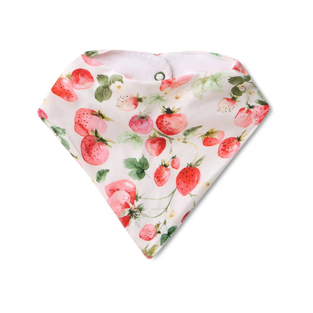 Strawberry Organic Dribble Bib - Aster & Ruby