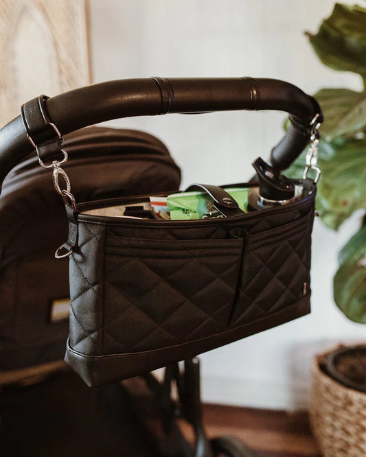Signature Pram Caddy Black Diamond Quilt Nylon