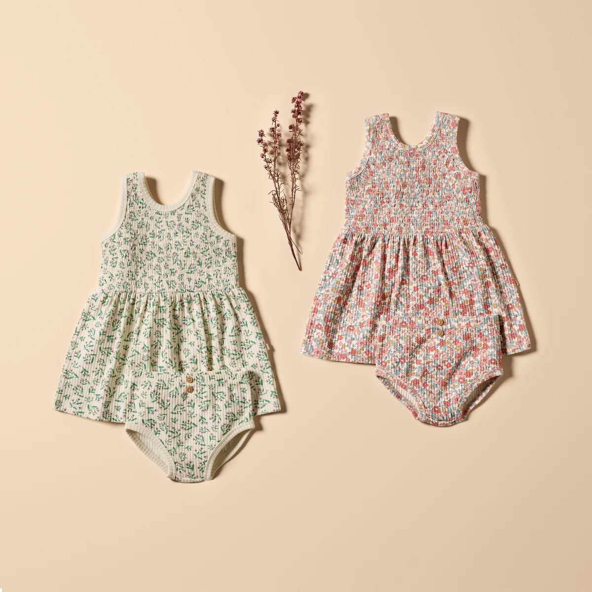Summer Bloom Organic Dress Set - Aster & Ruby