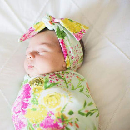 Summer Bouquet Bow Headband-Aster & Ruby