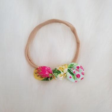 Summer Bouquet Mini Bow Headband-Aster & Ruby