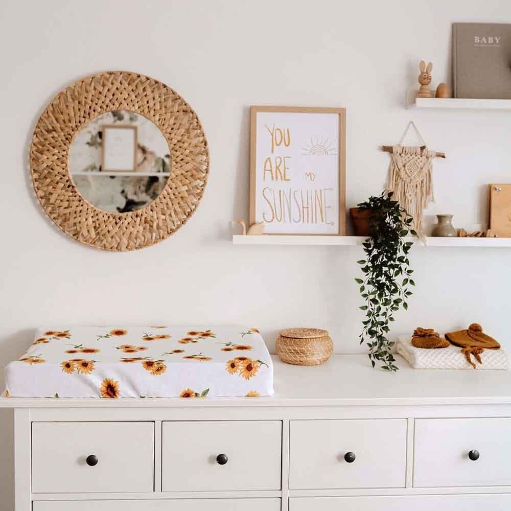 Sunflower Bassinet Sheet / Change Pad Cover - Aster & Ruby