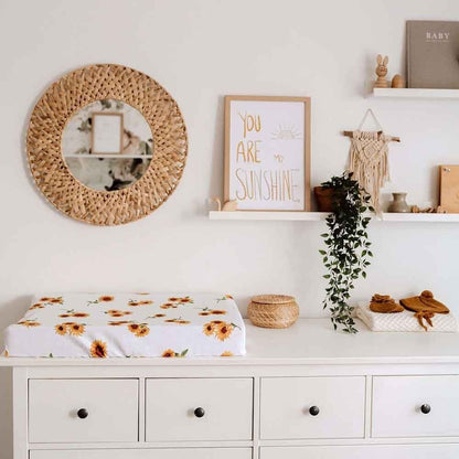 Sunflower Bassinet Sheet / Change Pad Cover - Aster & Ruby