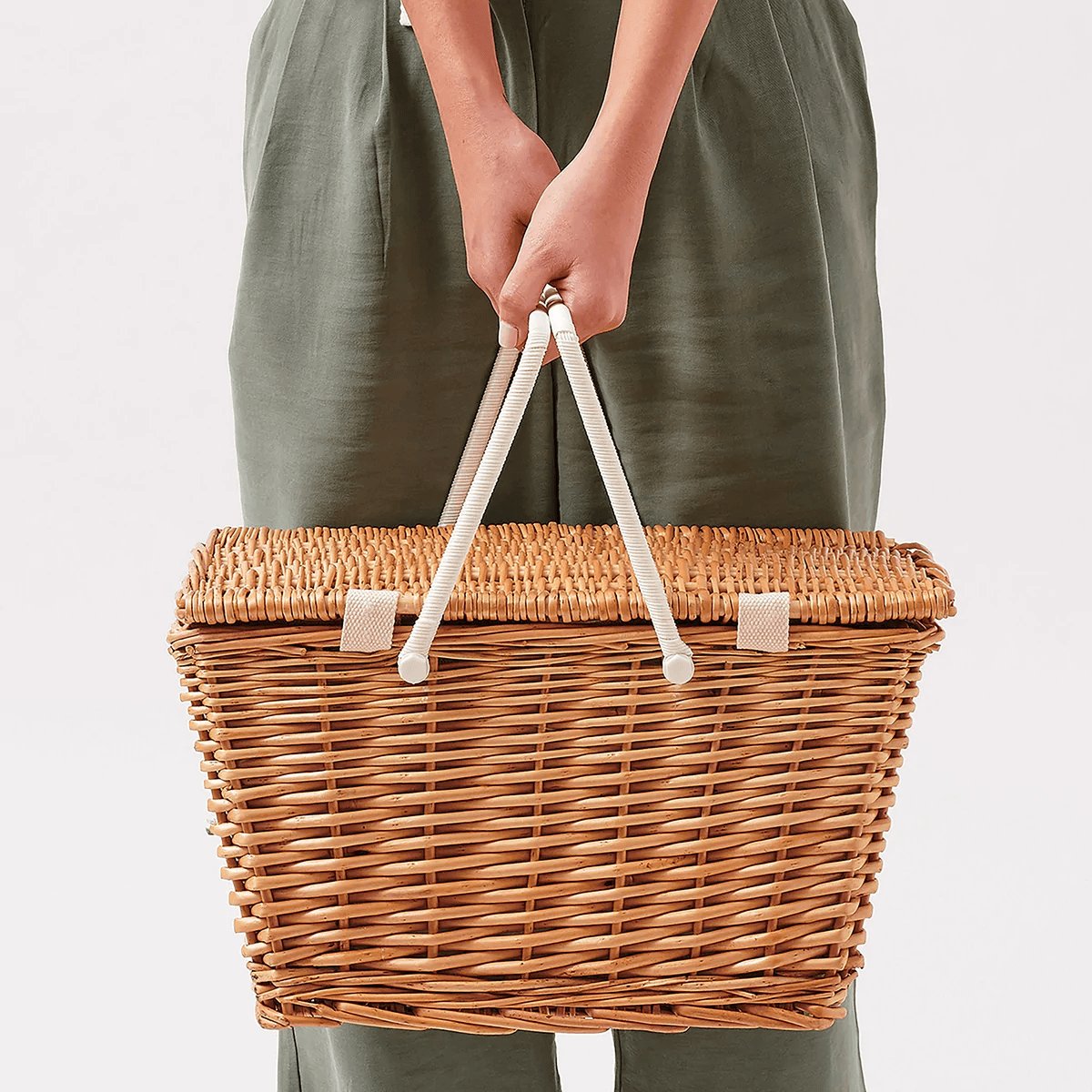 SUNNYLife Small Picnic Basket - Natural - Aster & Ruby