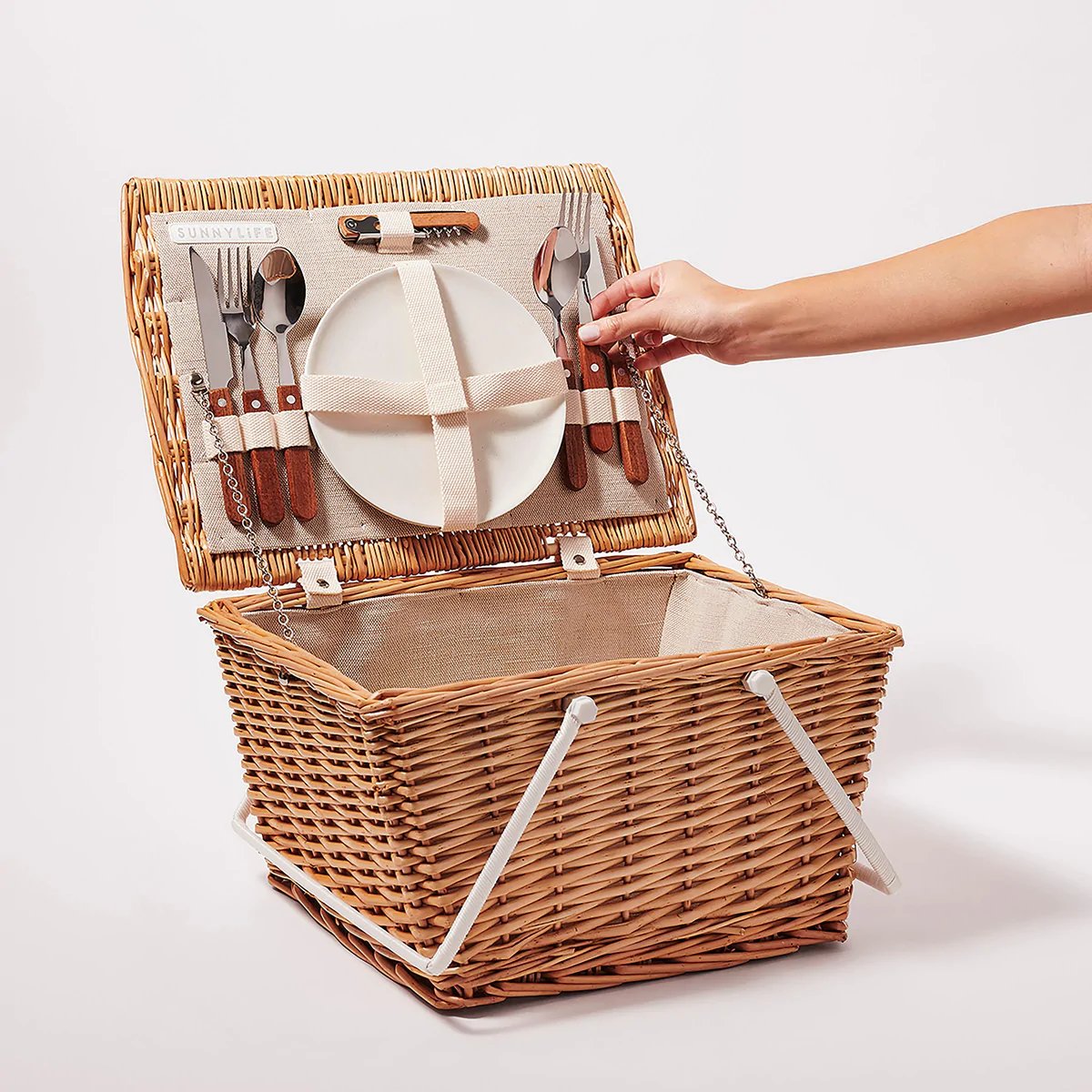 SUNNYLife Small Picnic Basket - Natural - Aster & Ruby