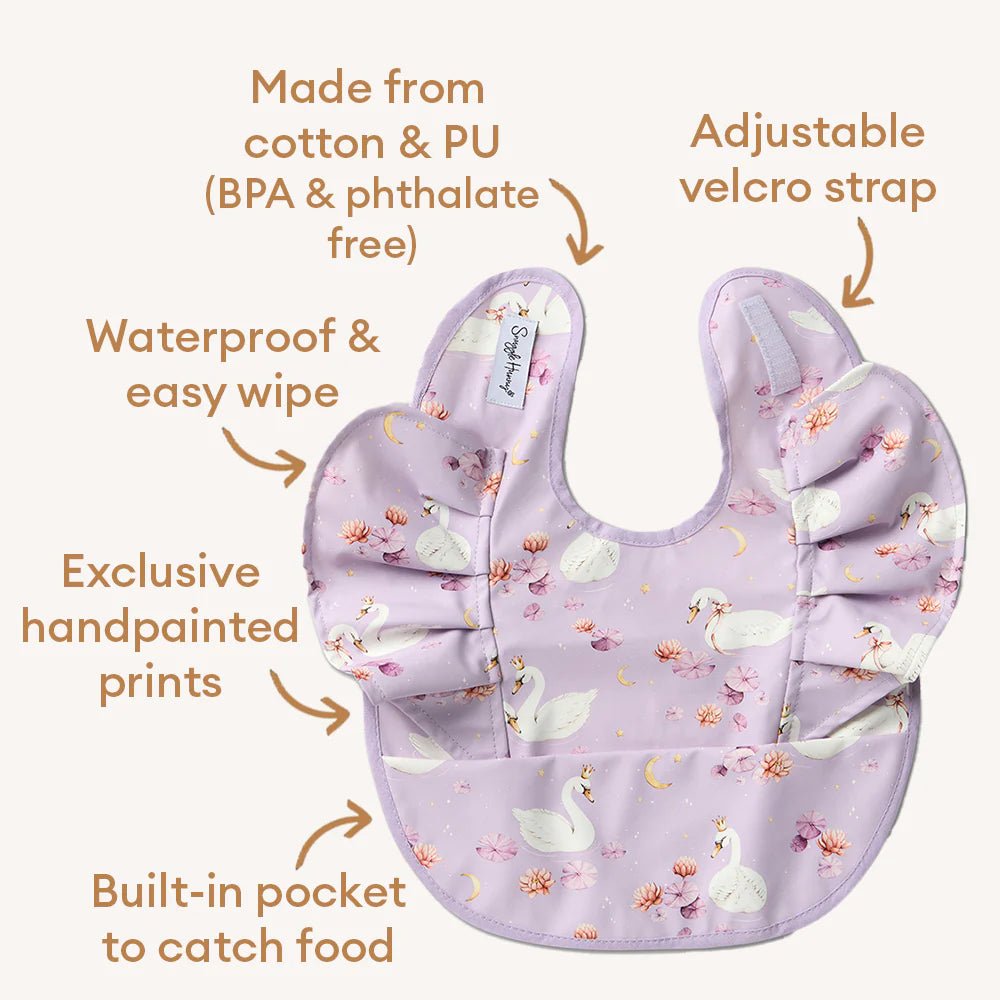 Swan Lake Frill Snuggle Bib - Aster & Ruby