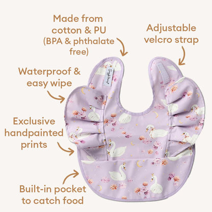 Swan Lake Frill Snuggle Bib - Aster & Ruby