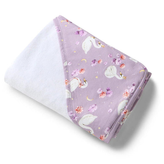 Swan Lake Organic Hooded Baby Towel - Aster & Ruby