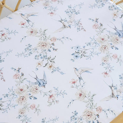Sweet Swallows Organic Bassinet Sheet / Change Pad Cover