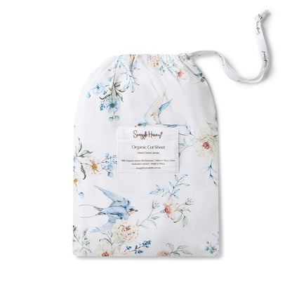 Sweet Swallows Organic Fitted Cot Sheet