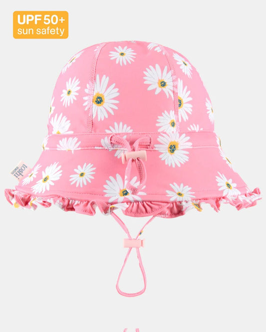 Swim Bell Hat Ripple Daisy Watermelon - Aster & Ruby