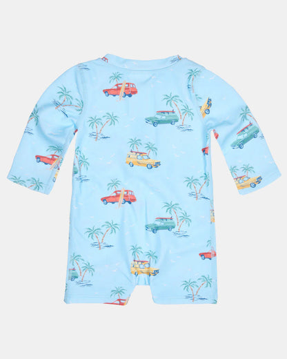 Toshi swim – Swim Onesie L/S Splash Swell Seekers Sky from Aster & Ruby