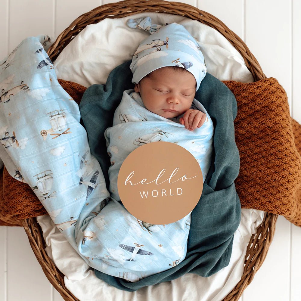 Taking Flight Organic Muslin Wrap - Aster & Ruby