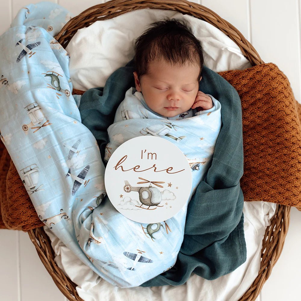 Taking Flight Organic Muslin Wrap - Aster & Ruby