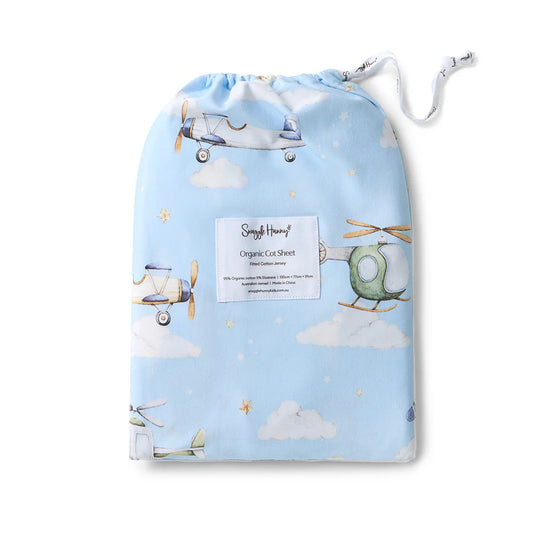 Taking Flight Organic Fitted Cot Sheet