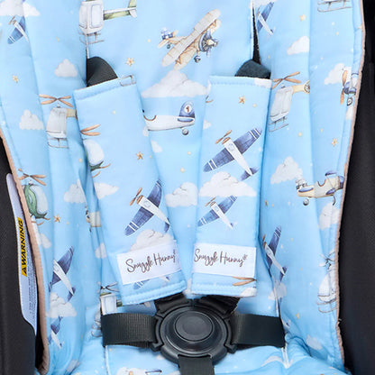 Universal Reversible Pram Strap Covers Taking Flight