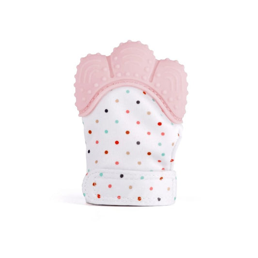 Teething Mitten Glove Rose Quartz-Aster & Ruby