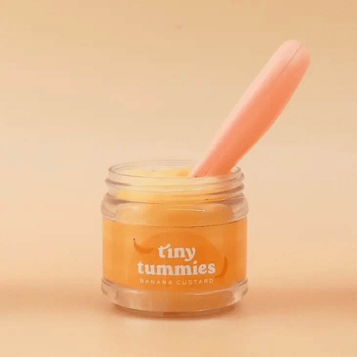 Tiny Tummies Banana Custard Food Jar & Spoon Set-Aster & Ruby