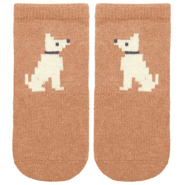 Toshi Organic Baby Socks Jaquard Puppy-Aster & Ruby