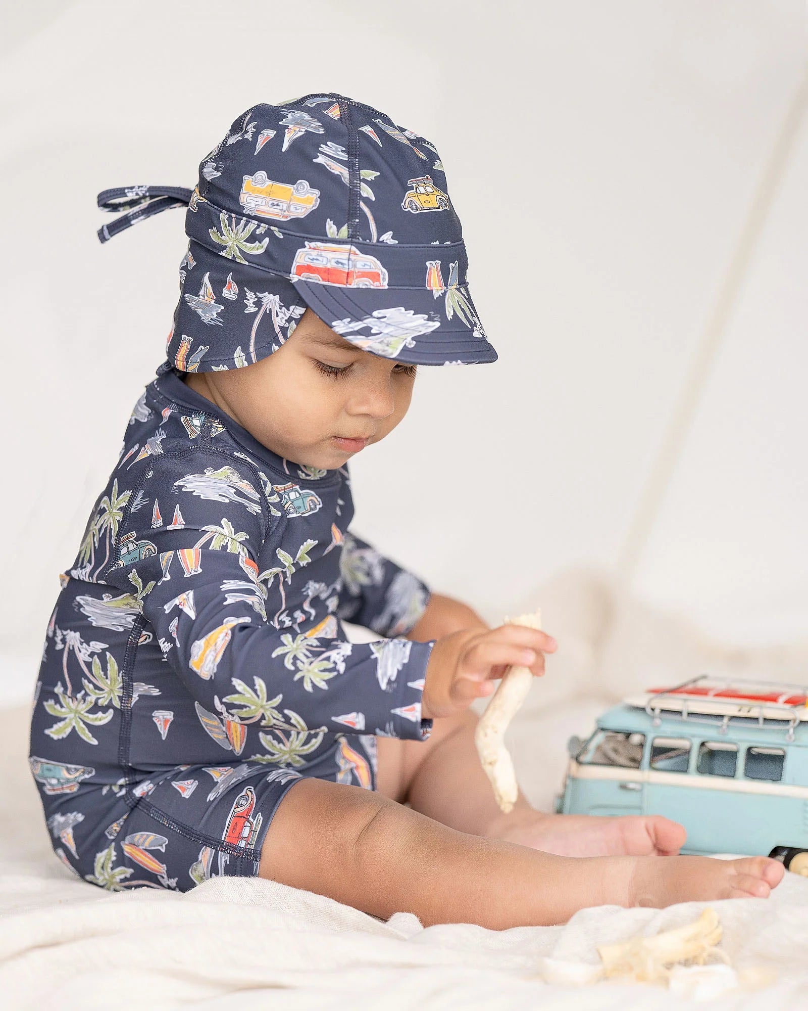 Toshi Swim Baby Flap Cap Classic - Surf Twilight - Aster & Ruby