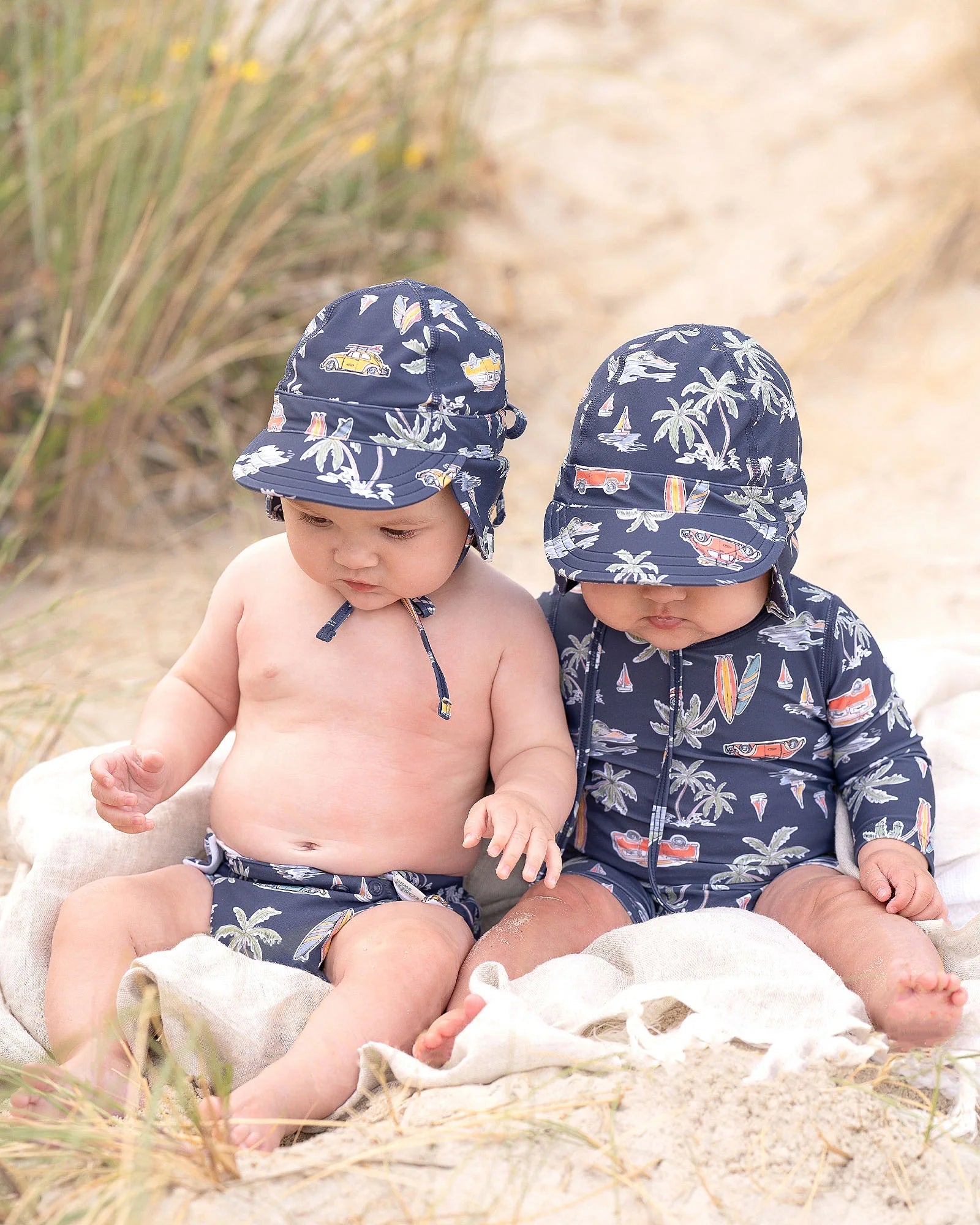 Toshi Swim Baby Flap Cap Classic - Surf Twilight - Aster & Ruby