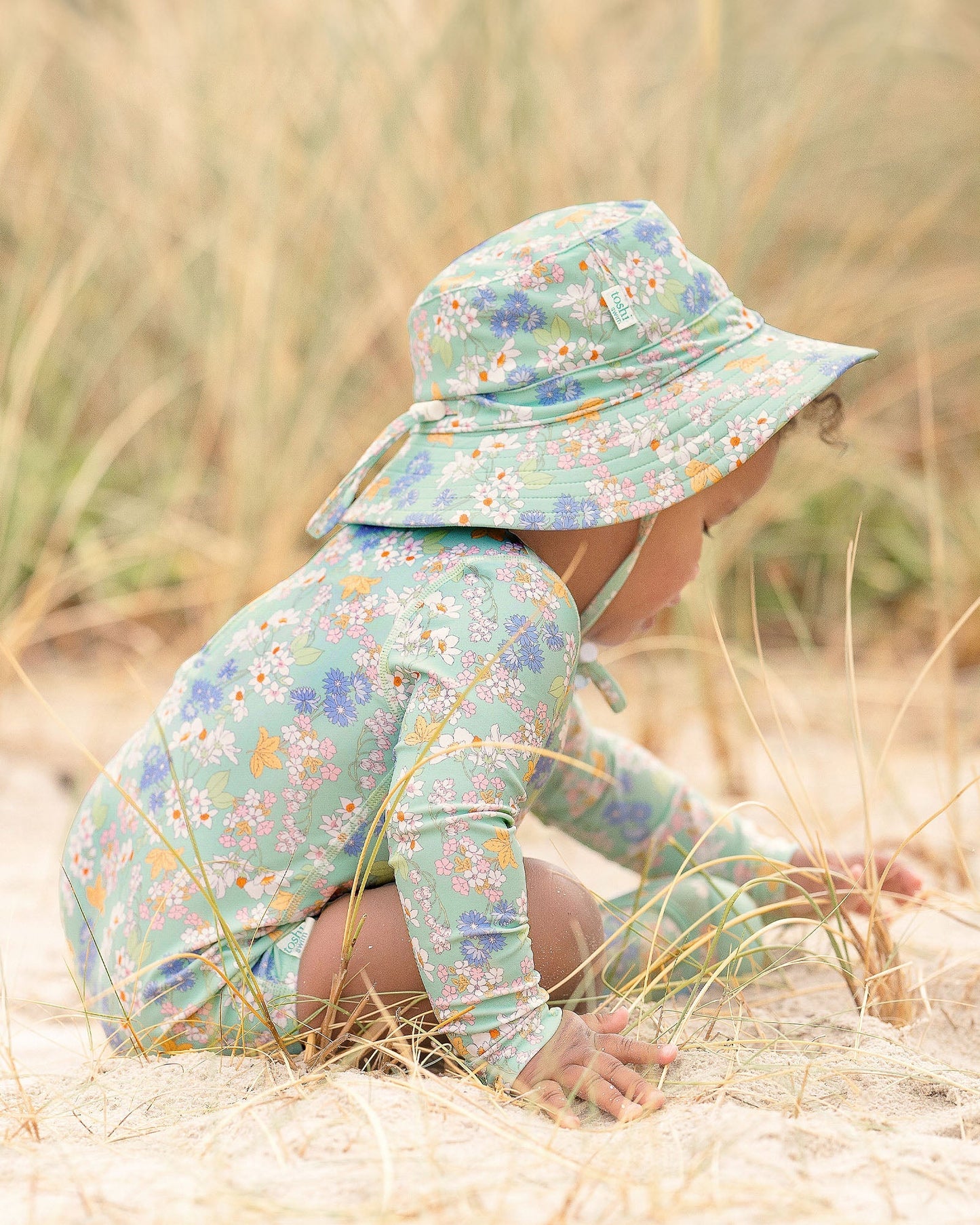 Toshi Swim Baby Onesie L/S Classic - Sea Blossom - Aster & Ruby