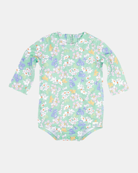 Toshi Swim Baby Onesie L/S Classic - Sea Blossom - Aster & Ruby