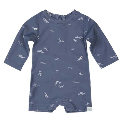 Toshi Swim Onesie Long Sleeve Whales-Aster & Ruby