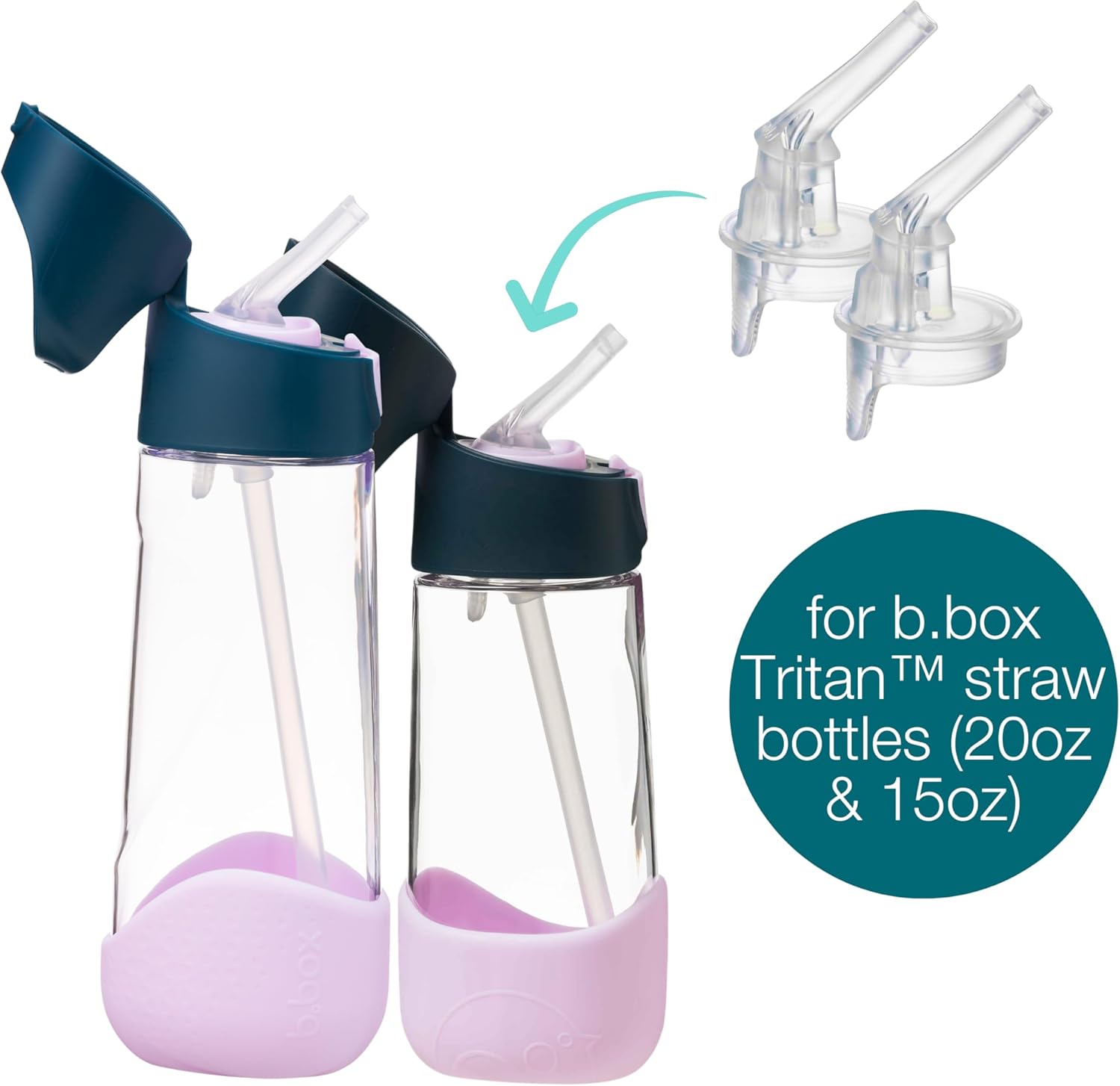 Tritan Drink Bottle Replacement Straw Top 2pk - Aster & Ruby