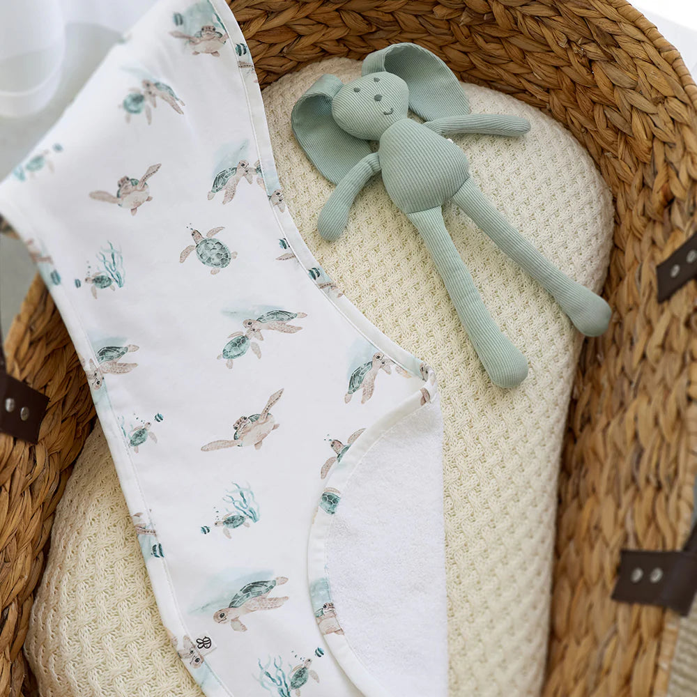 Organic Cotton Burp Cloth Turtle