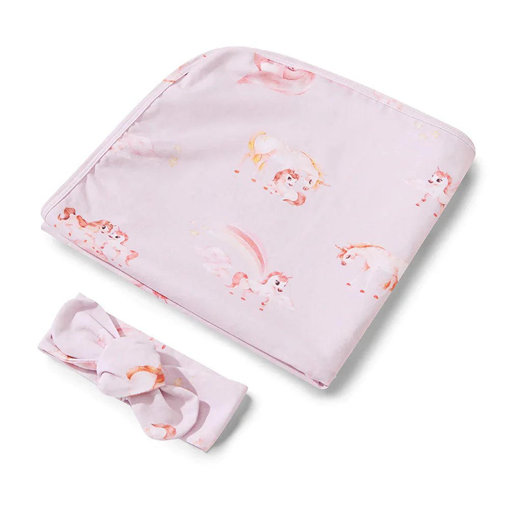 Twinkle Organic Jersey Wrap & Topknot Set - Aster & Ruby