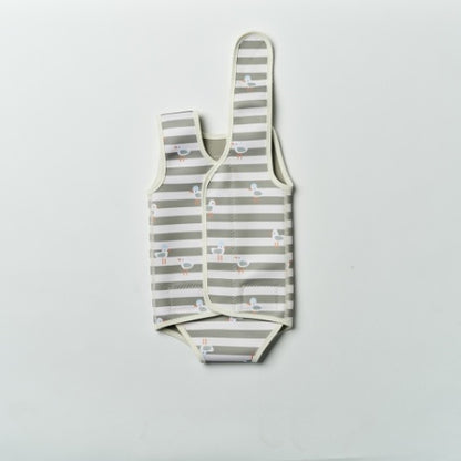 Natural Rubber Baby Wetsuit Sammy the Seagull Green Stripe