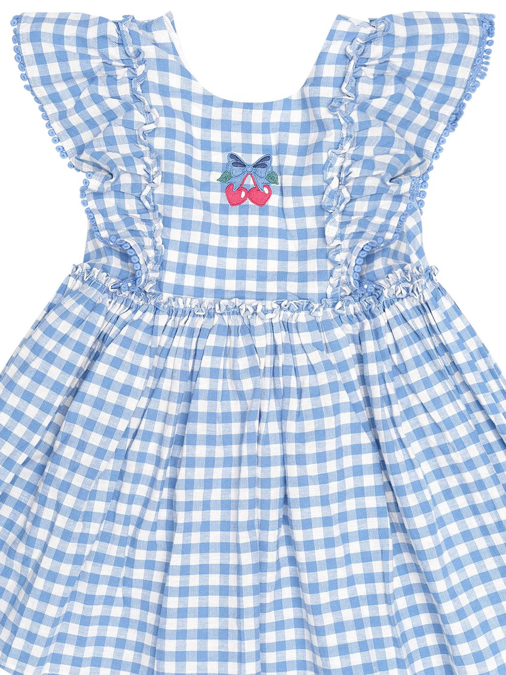 Dusty Blue Gingham Bow Dress