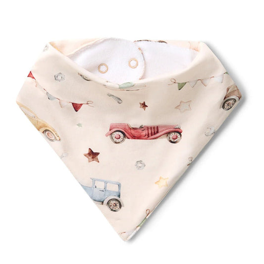 Vintage Cars Organic Dribble Bib - Aster & Ruby