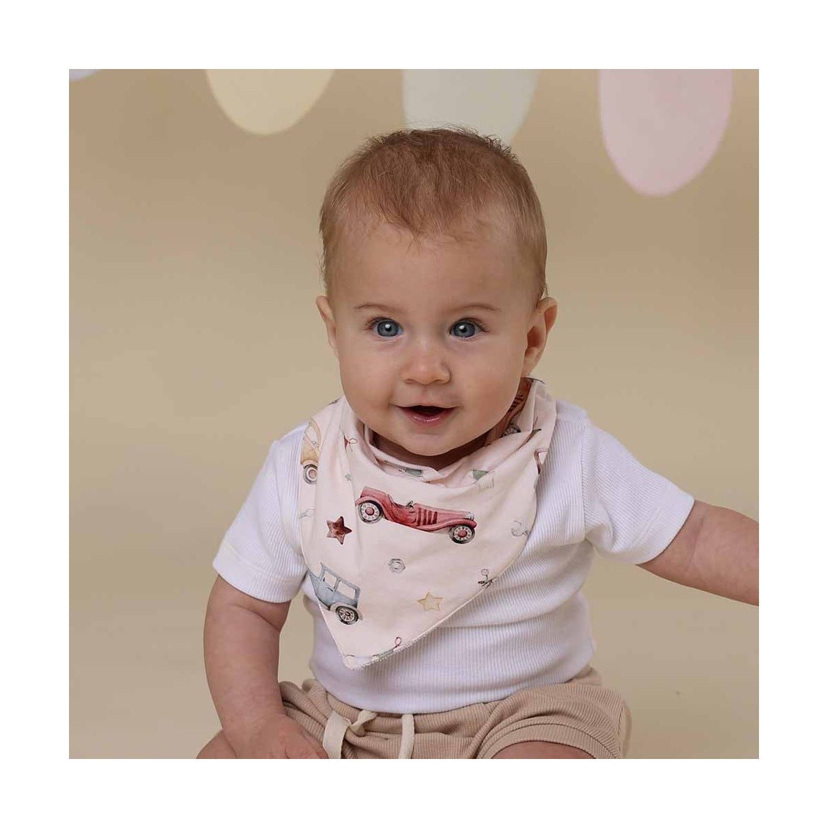 Vintage Cars Organic Dribble Bib - Aster & Ruby