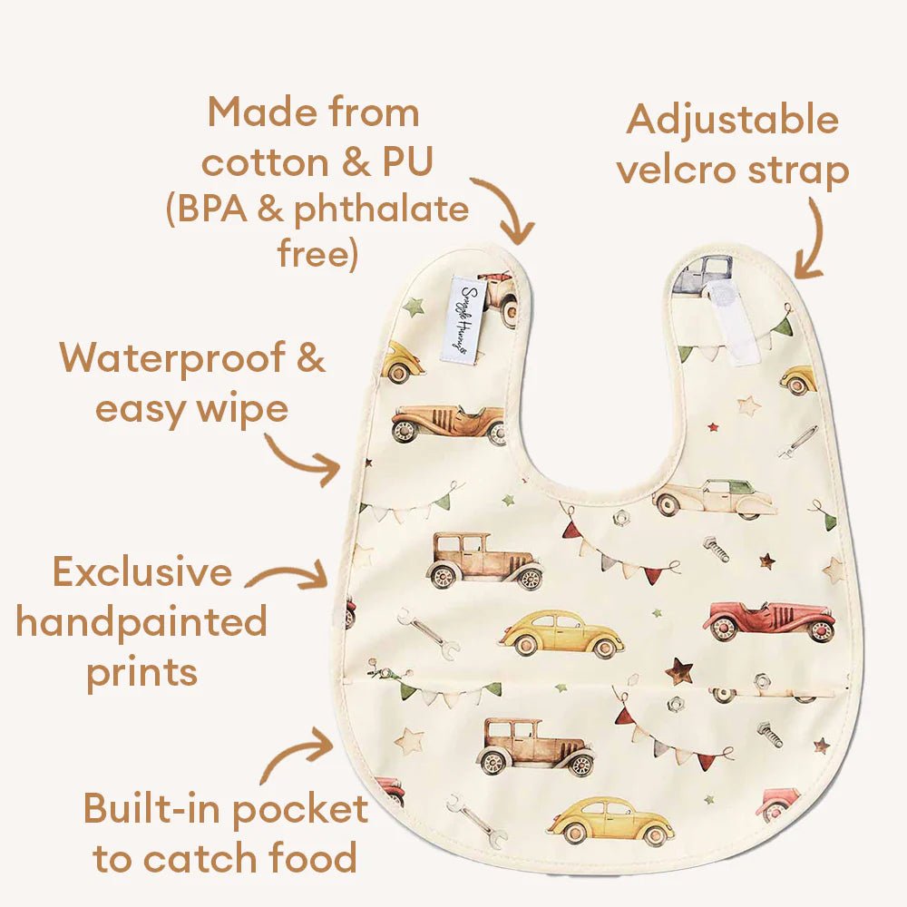 Vintage Cars Snuggle Bib - Aster & Ruby