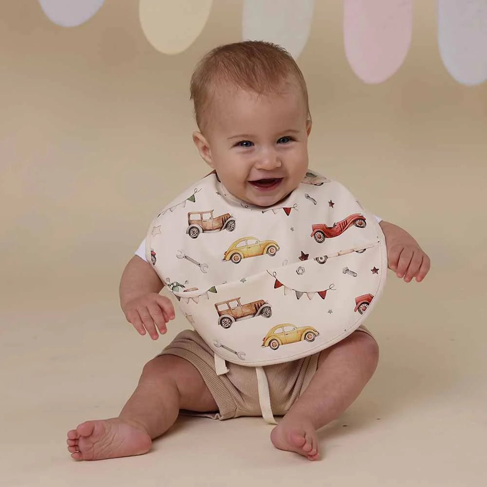 Vintage Cars Snuggle Bib - Aster & Ruby
