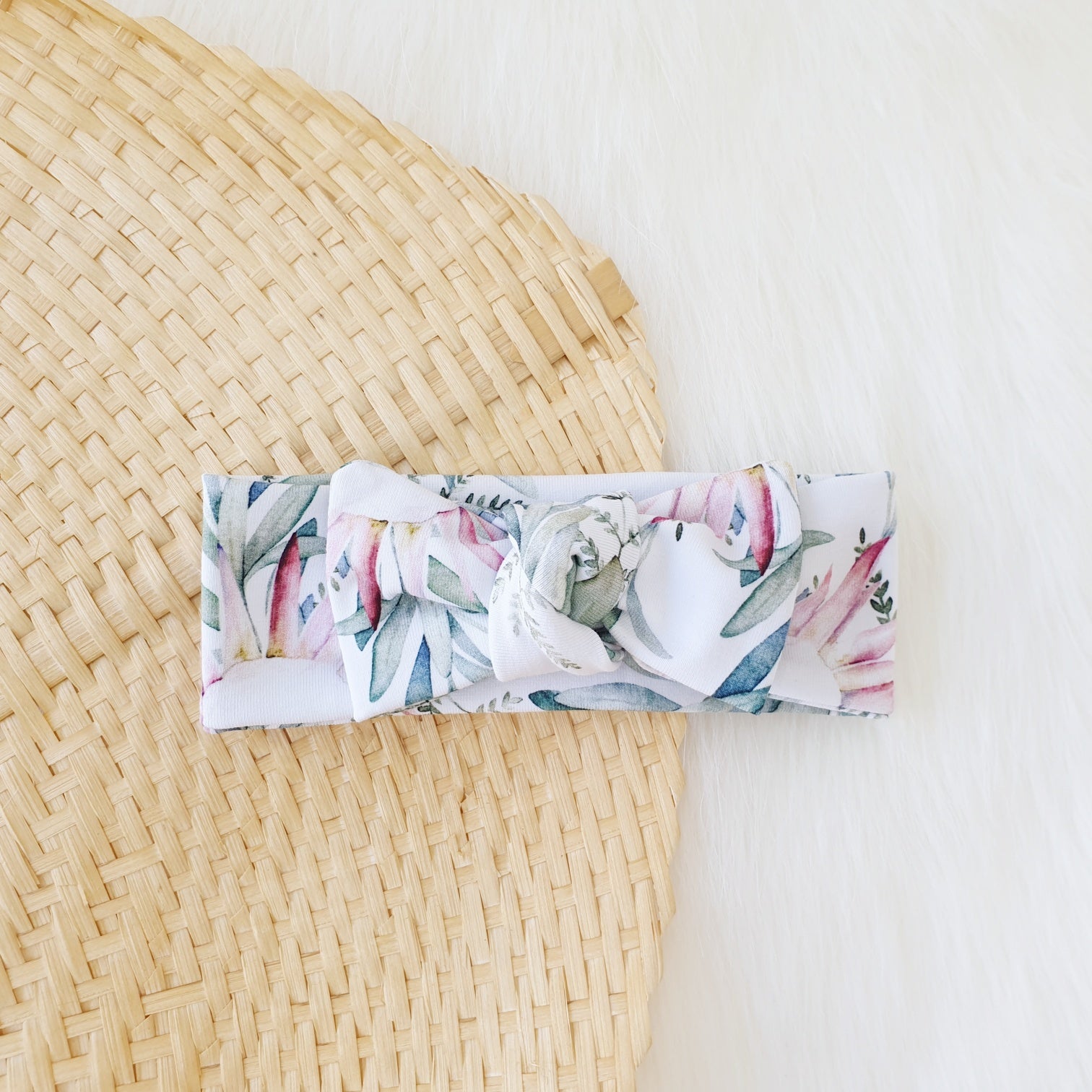 Watercolour Protea Bow Headband-Aster & Ruby