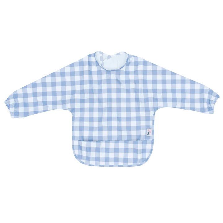We Might Be Tiny Messie Smock Bib – Blue Gingham (Baby & Toddler)-Aster & Ruby
