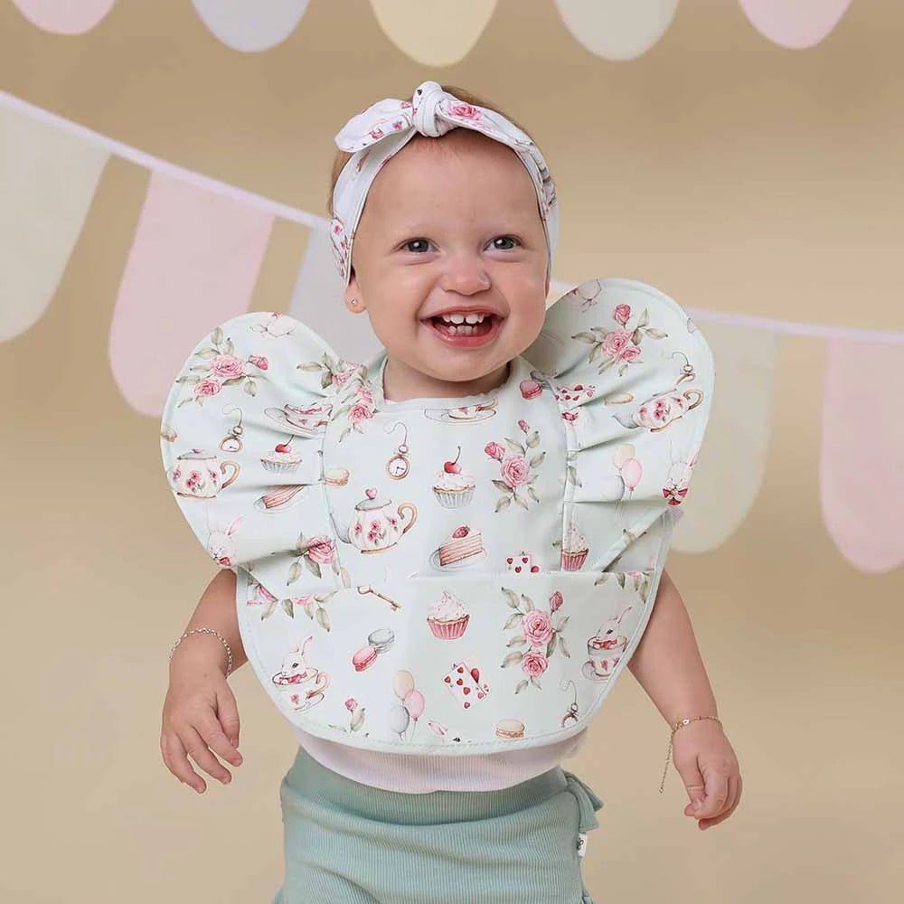 White Rabbit Frill Snuggle Bib - Aster & Ruby