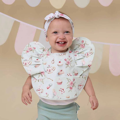 White Rabbit Frill Snuggle Bib - Aster & Ruby