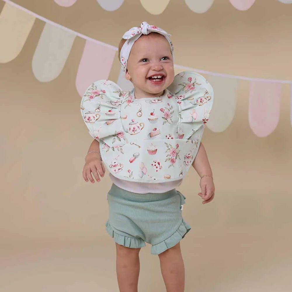 White Rabbit Frill Snuggle Bib - Aster & Ruby