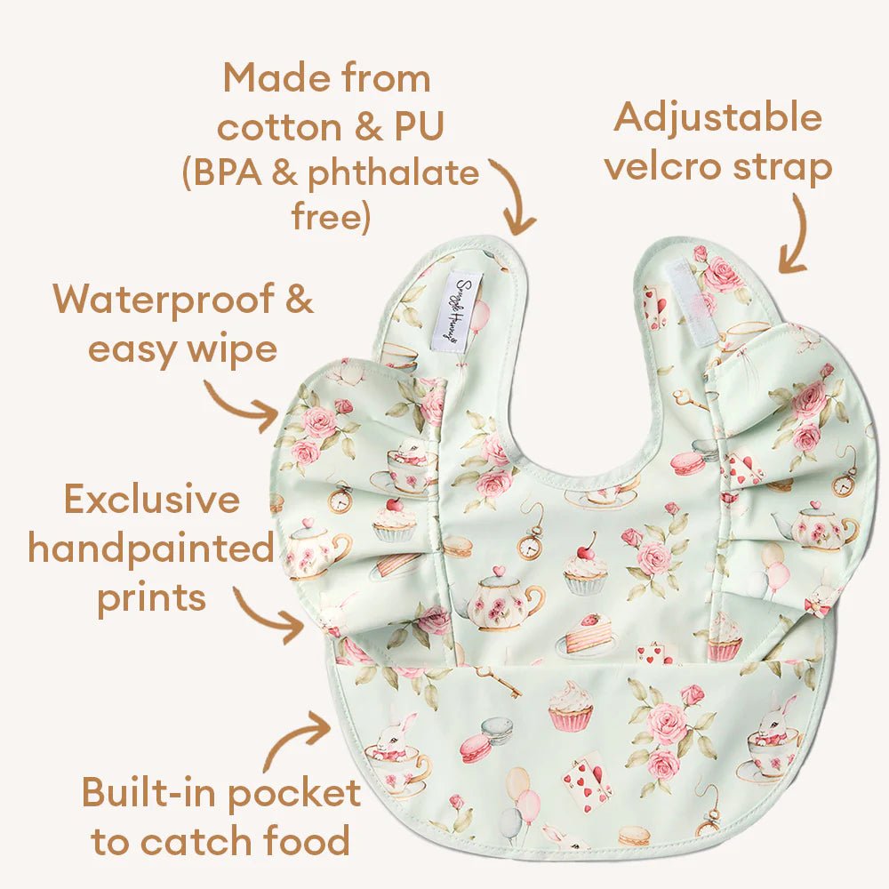 White Rabbit Frill Snuggle Bib - Aster & Ruby