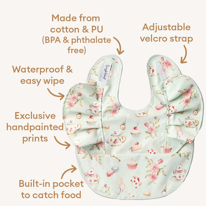 White Rabbit Frill Snuggle Bib - Aster & Ruby