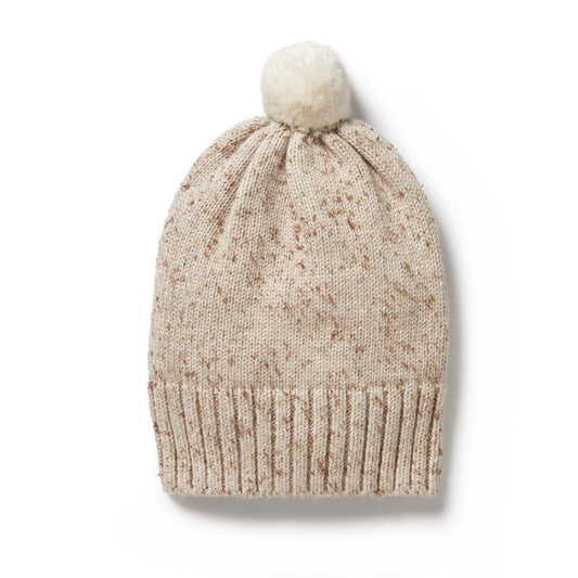 Wilson & Frenchy Almond Fleck Knitted Hat-Aster & Ruby