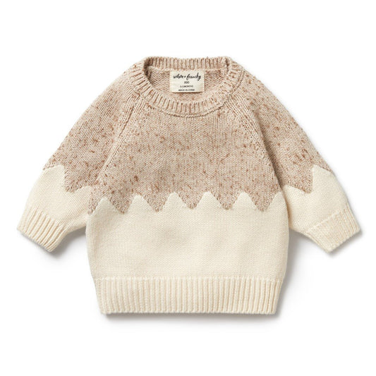 Wilson & Frenchy Almond Fleck Knitted Jacquard Jumper-Aster & Ruby