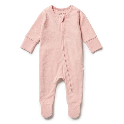 Wilson & Frenchy Cantaloupe Organic Terry Zipsuit-Aster & Ruby